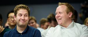 Juso-Chef Kevin Kühnert (links) und der JU-Vorsitzende Tilman Kuban.
