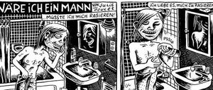 Körpertausch: Eine Szene aus „Julie Doucets allerschönste Comicstrips“.