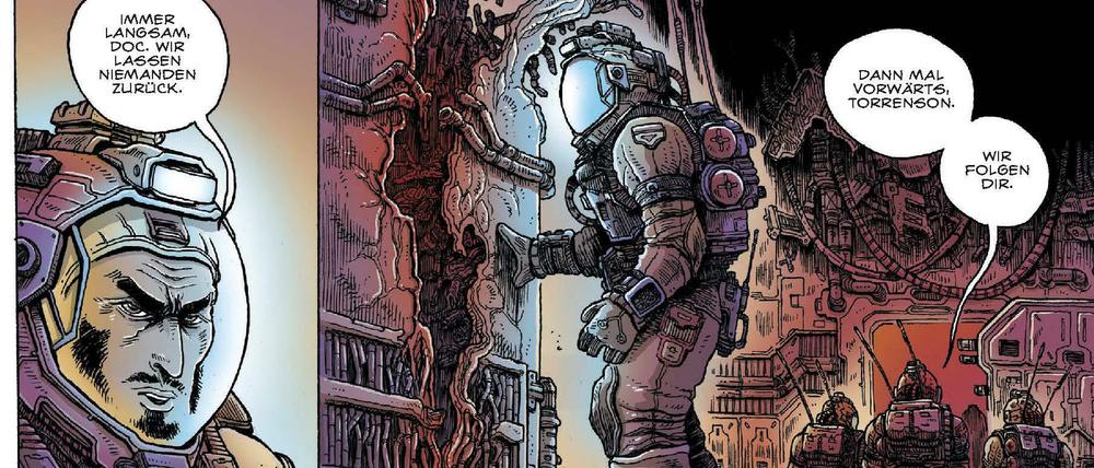Klaustrophobisch: Eine Seite aus „Aliens: Dead Orbit“.