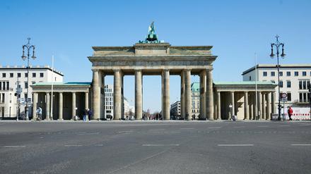 Berlin's deserted Brandenburger Tor.