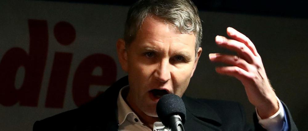 Der AfD-Landeschef Björn Höcke, hier bei einer Rede vor Pegida-Anhängern.