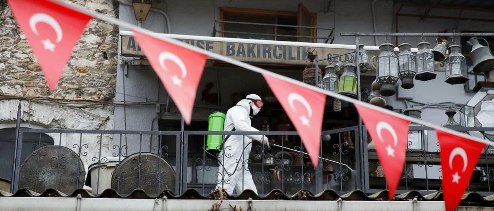 Desinfektion des Großen Basars in Istanbul.