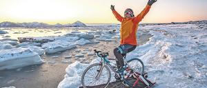 Durchatmen. Forscherin Joanna Perchaluk nutzt ihre Zeit auf Spitzbergen auch als Vorbereitung für Triathlon-Wettkämpfe. 