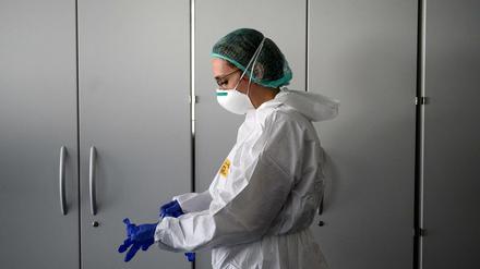 Eine Krankenschwester in Italien.