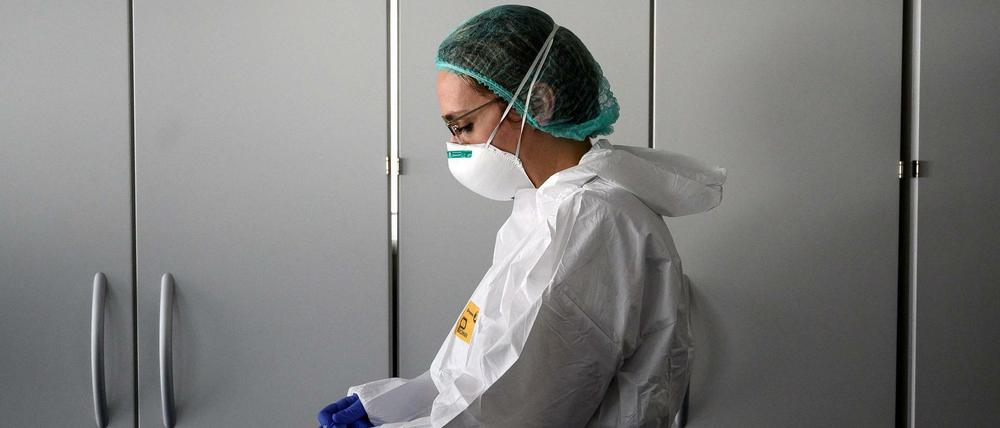 Eine Krankenschwester in Italien.