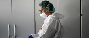 Eine Krankenschwester in Italien.