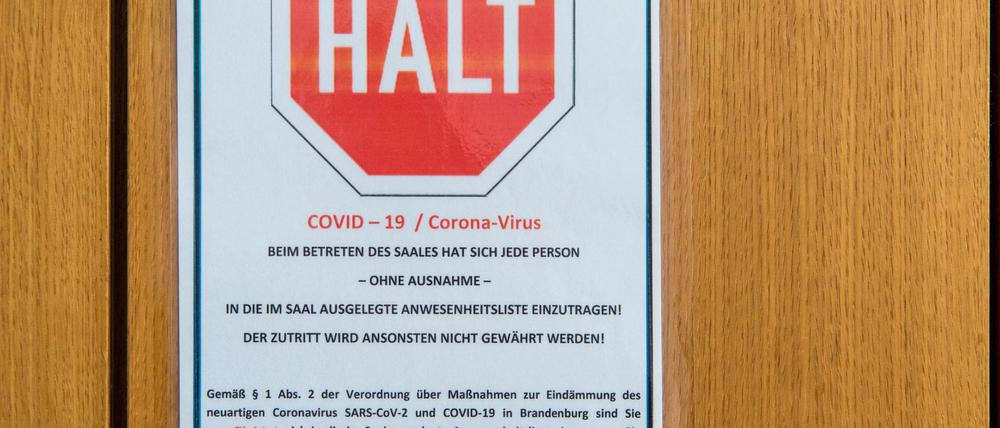 Gerichte im Corona-Notbetrieb wie hier im Justizzentrum Potsdam.
