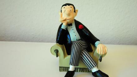 Die Inkognito GmbH in Kreuzberg produziert vorwiegend Postkarten, klug und witzig und auch Nippes. Hier "Loriot". 