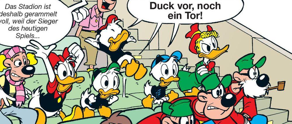 Verschoben: Das „Lustige Taschenbuch Extra“ erscheint wegen der Coronakrise ein Jahr später als geplant, hier eine Szene daraus.