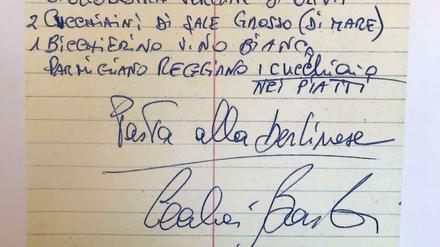 Nudeln mit grünem Spargel plus Autogramm: das Rezept für Pasta alla berlinese von Cecilia Bartoli. 