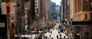 Die Park Avenue in New York am vergangenen Freitag, Covid-19 hat sie vom Autoverkehr befreit.
