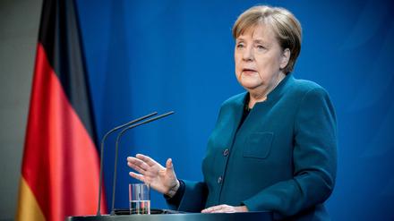Bundeskanzlerin Angela Merkel - hier ein Foto von ihrem letzten öffentlichen Auftritt vor der häuslichen Quarantäne.