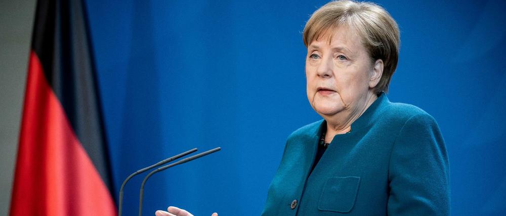 Bundeskanzlerin Angela Merkel - hier ein Foto von ihrem letzten öffentlichen Auftritt vor der häuslichen Quarantäne.