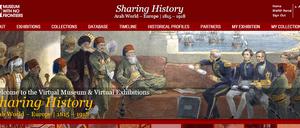 Homepage der Ausstellung "Sharing History. Arab World - Europe 1815-1918 des Museums With No Frontiers (MWNF).