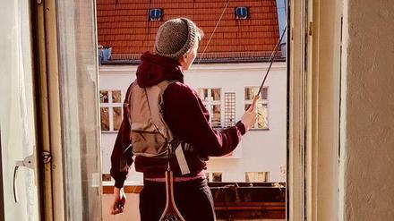 Vom Balkon geht's auch. Nur der Fang ist nicht so lecker