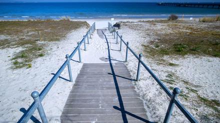 Strandzugang in Binz an der Ostseeküste auf der Insel Rügen