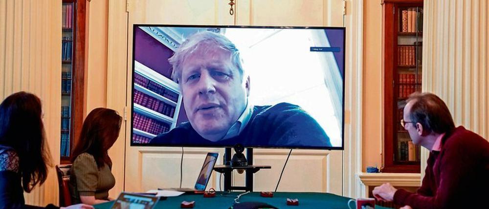 Außer Gefecht. Am 7. April spielte Boris Johnson in einer Videobotschaft die Krankheit noch herunter.