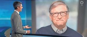 5,6 Millionen Zuschauer sahen am Ostersonntag das Interview, das Ingo Zamperoni mit Bill Gates (r.) führte.