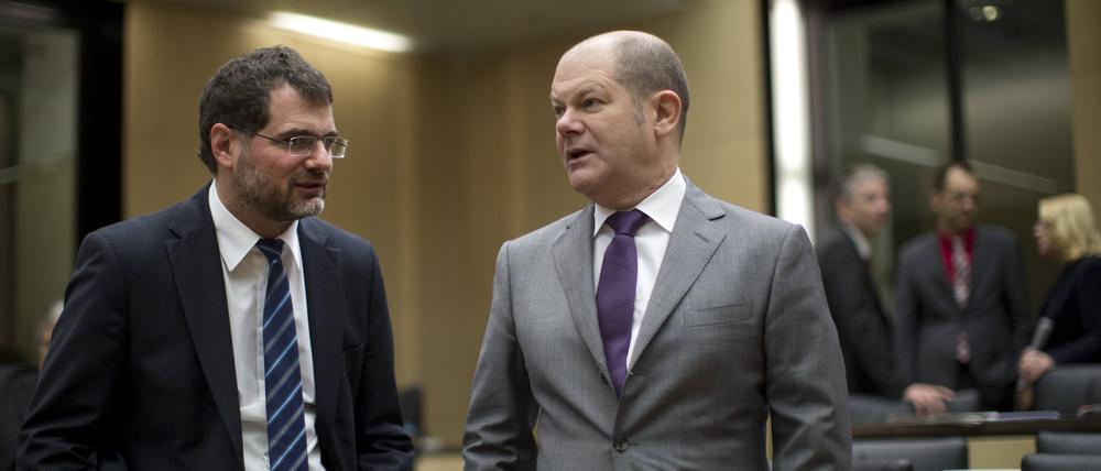 Das Duo: Wolfgang Schmidt und Olaf Scholz.