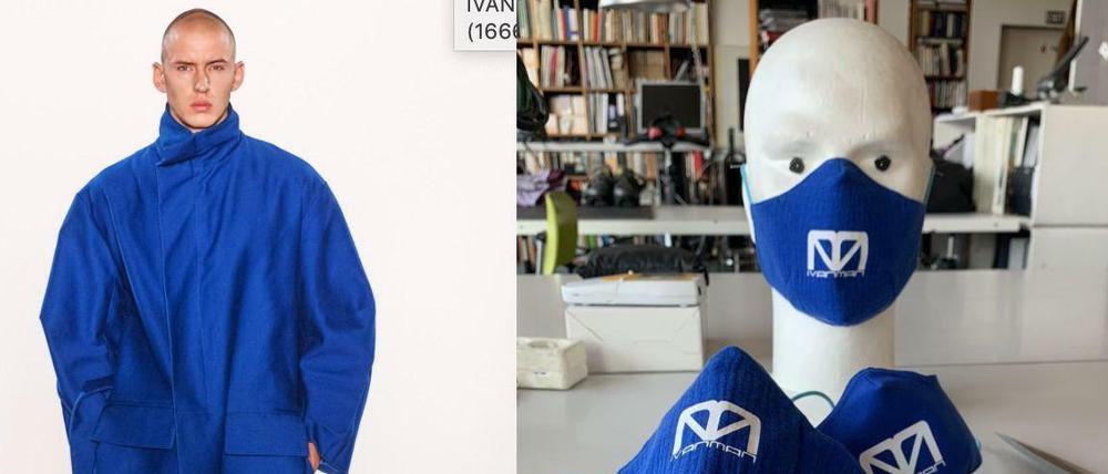 Ivanman-Blau. Die Masken von Ivan Mandžukić passen zu seinen bunten Entwürfen.