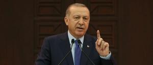 Der türkische Präsident Recep Tayyip Erdogan auf einer Pressekonferenz am 18. März.