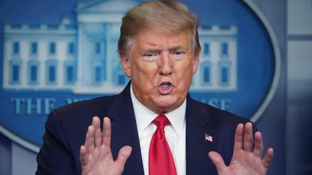US-Präsident Donald Trump beim Coronabriefing im Weißen Haus