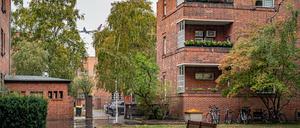 Die Siedlung Schillerpark in Berlin-Wedding, 1924-1930 nach Plänen von Bruno Taut gebaut. 