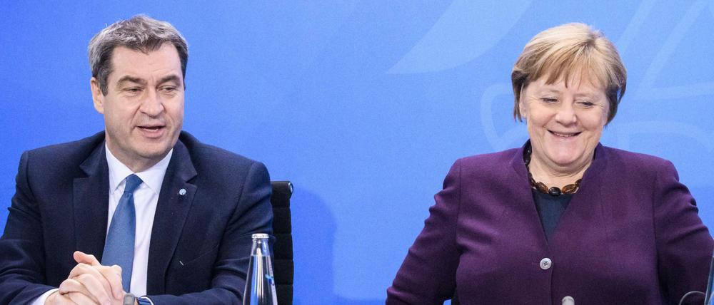 Markus Söder (CDU) und Kanzlerin Angela Merkel (CDU)