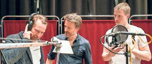 Sprechen Thomas Pynchons "Die Ende der Parabel" in der Hörspielfassung von Klaus Buhlert ein: Manuel Harder, Max von Pufendorf, Golo Euler (von li.)