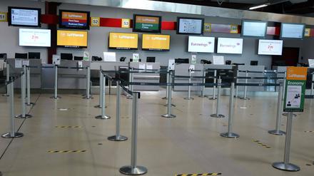 Ein Flughafen ohne Fluggäste - wie hier in Berlin-Tegel.