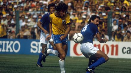 Claudio Gentile (rechts) wich Brasiliens Zico kaum einmal von der Seite.
