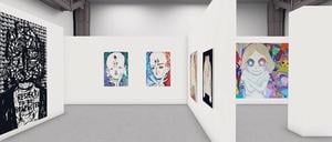Die Architektur ist virtuell designt, die Ausstellung „My Name is Nobody“ vom Galeristen Matthias Arndt für den reinen Online-Auftritt kuratiert.