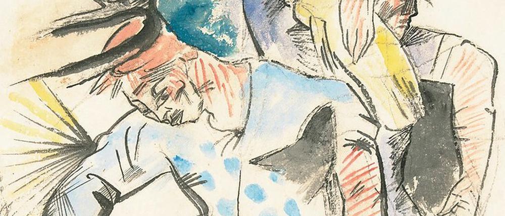 Bei der Arbeit. „Ernte“ heißt das Aquarell von Heinrich Campendonk, 60 000 Euro lautet die Taxe des Auktionshauses Lehr.