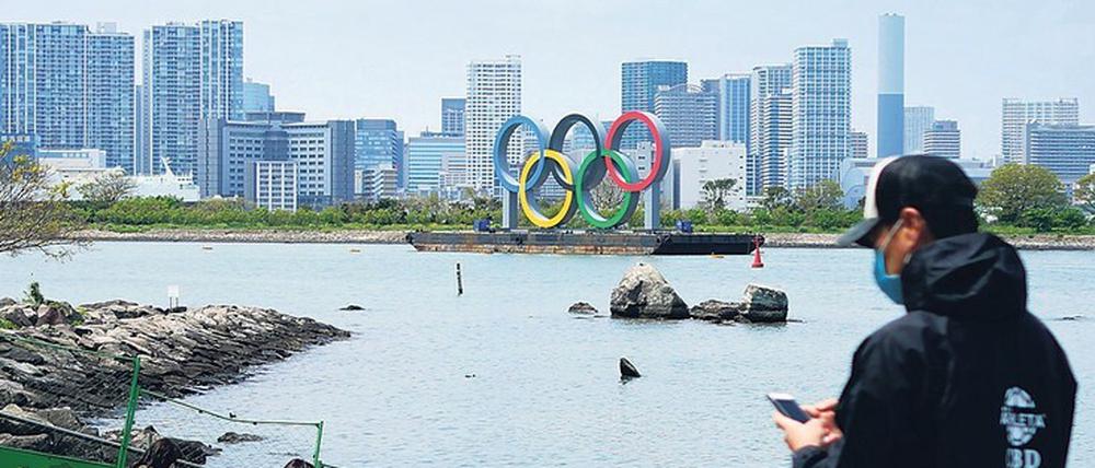 Ringen um die Ringe: Noch ist Olympia überall präsent in Tokio.