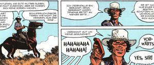 Holzschnitthaft: Eine Szene aus „Das Trauma der Apachen“.