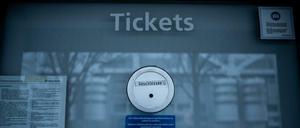Der Ticketschalter der Messe Berlin ist geschlossen.