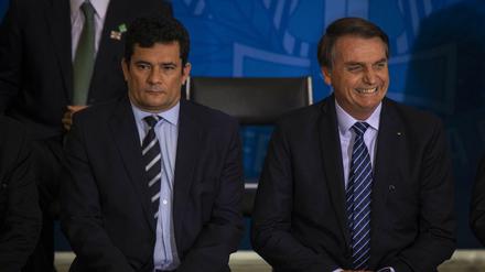 Hat im Streit seinen Rücktritt aus Bolsonaros Kabinett erklärt: Brasiliens Justizminister Sergio Mora (l) (Archivbild)