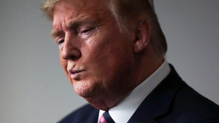 US-Präsident Donald Trump bei seiner kurzen Pressekonferenz