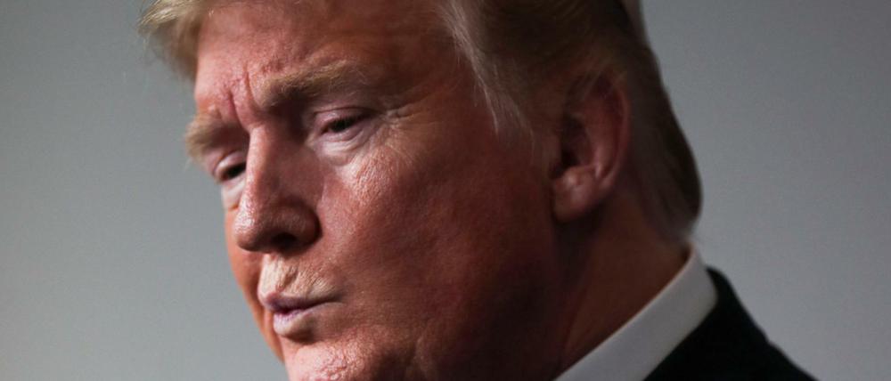 US-Präsident Donald Trump bei seiner kurzen Pressekonferenz