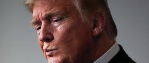 US-Präsident Donald Trump bei seiner kurzen Pressekonferenz