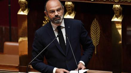 Frankreichs Premierminister Edouard Philippe bei seiner Rede vor der Nationalversammlung am Dienstag.