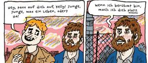 Grober Strich, schräge Charaktere: Eine Seite aus „Fante Bukowski – Ein amerikanischer Traum“. 