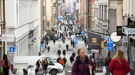 Eine Straße in Stockholm-City am vergangenen Freitag.