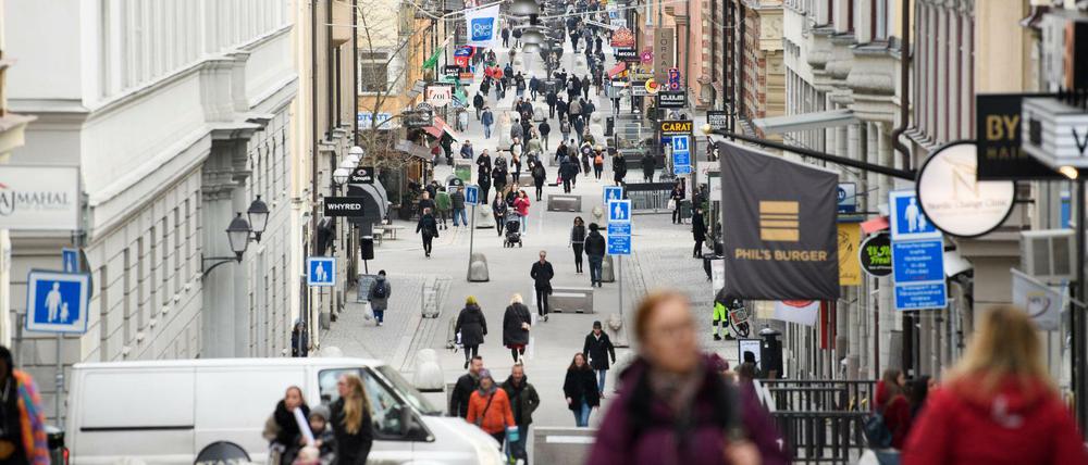 Eine Straße in Stockholm-City am vergangenen Freitag.