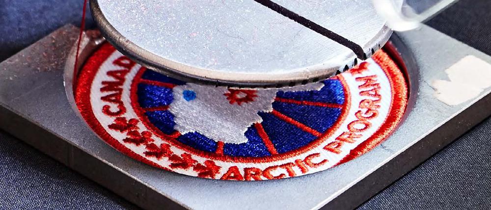 Canada Goose. Dieses Emblem kommt auf jeden Parka.