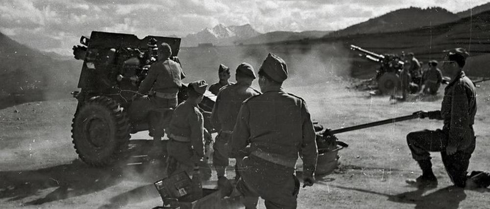 Szene aus dem griechischen Bürgerkrieg im Mai 1948.