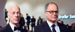 Die Schweizer Architekten Jacques Herzog und Pierre de Meuron bei der Eröffnung der Elbphilharmonie. 