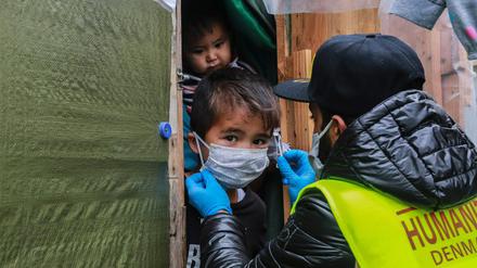 Kinder aus dem Lager Moria in Griechenland sind am Montag in Berlin angekommen.