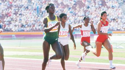 Bei den Olympischen Spielen 1984 in Los Angeles wurde Merlene Ottey (links) über 100 und 200 Meter Dritte. 