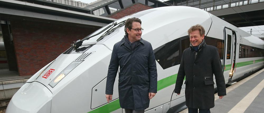 Bundesverkehrsminister Andreas Scheuer (CSU, links) und Bahn-Chef Richard Lutz.